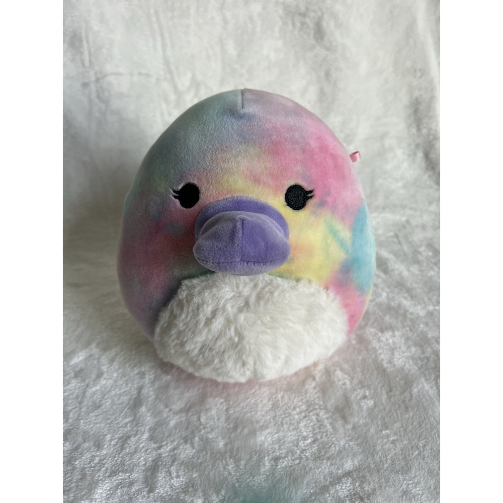 Original Squishmallows Brindall Platypus Rainbow Pastel Tie Dye 8" Plush 2022